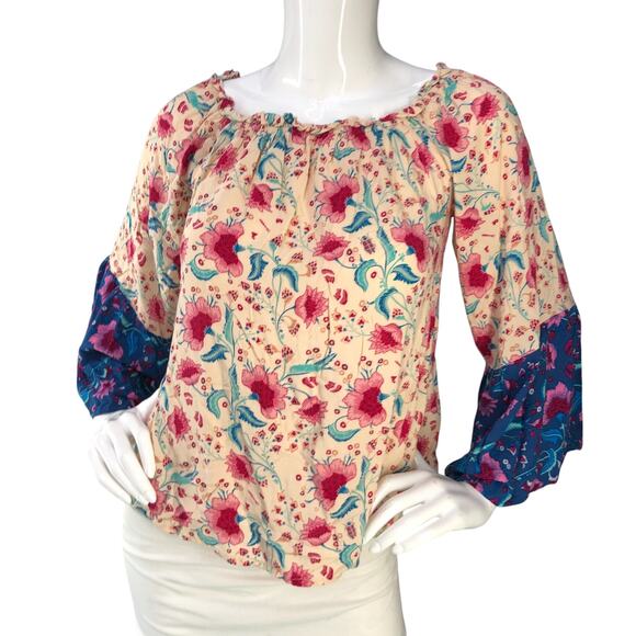 Andree By Unit Womens Size S Top Give You My All Blouse Off The Shoulder Floral - Picture 1 of 14